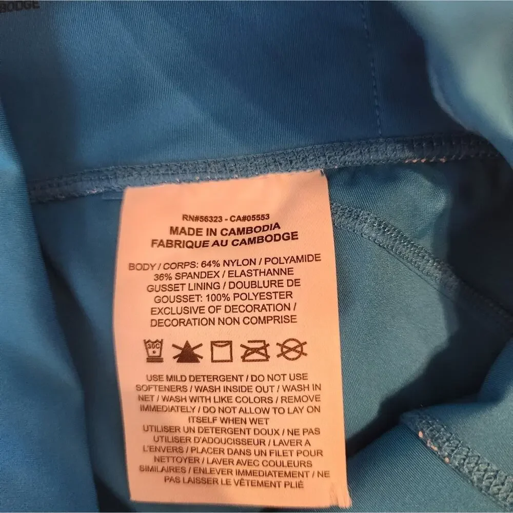 NIKE Dri fit Bungee Detail workout leggings In Aqua Blue XS